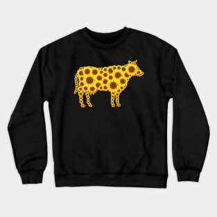 Sunflower Cow Farmer Crewneck Sweatshirt